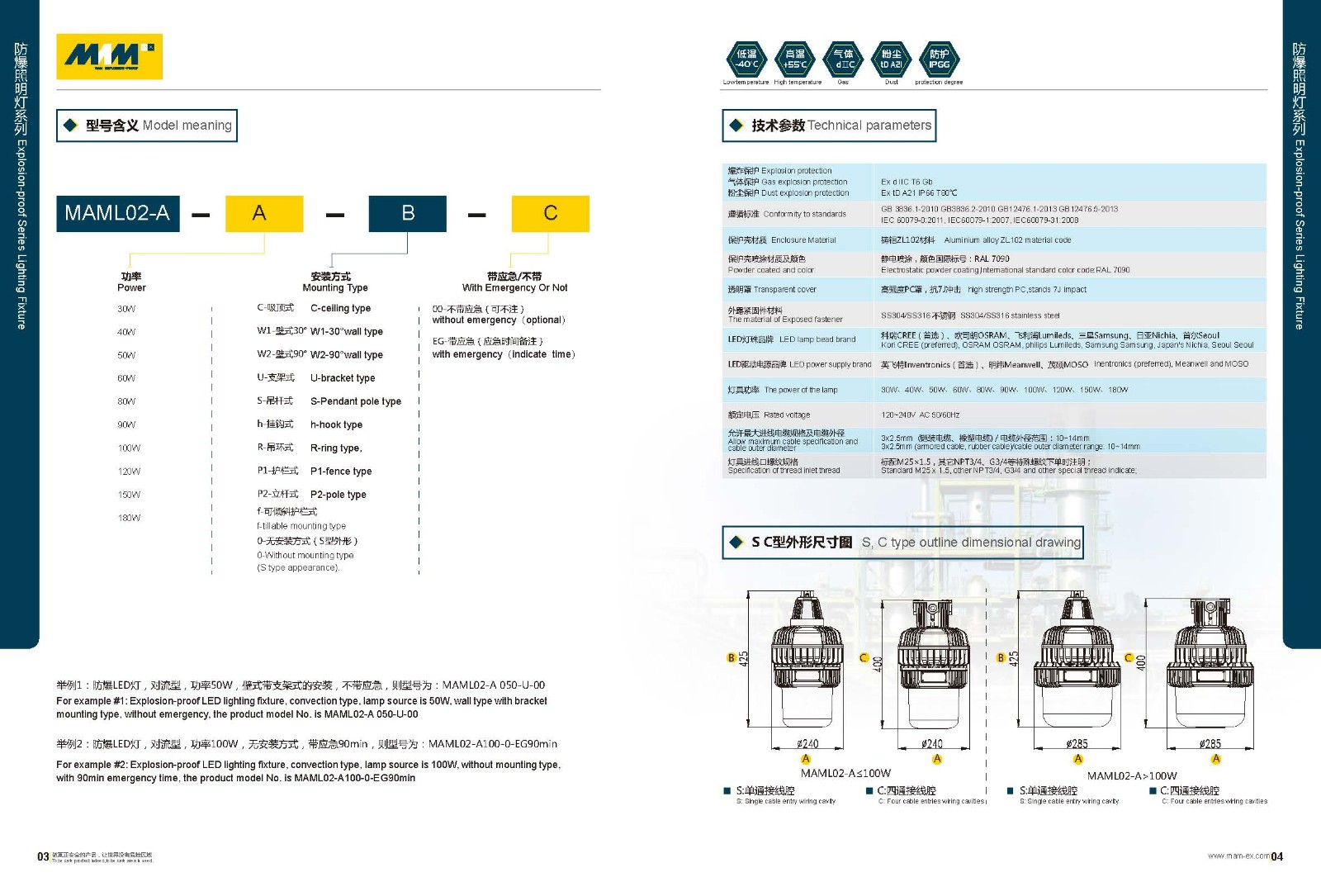 Explosion-proof LED Lighting Fixture, MAML02-A Series