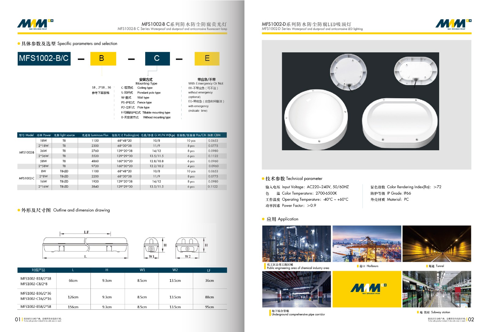 Waterproof Fluorescent Lamp MFS1002-B Series